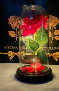 Wieczna róża na walentynki w szkle led prezent na walentynki