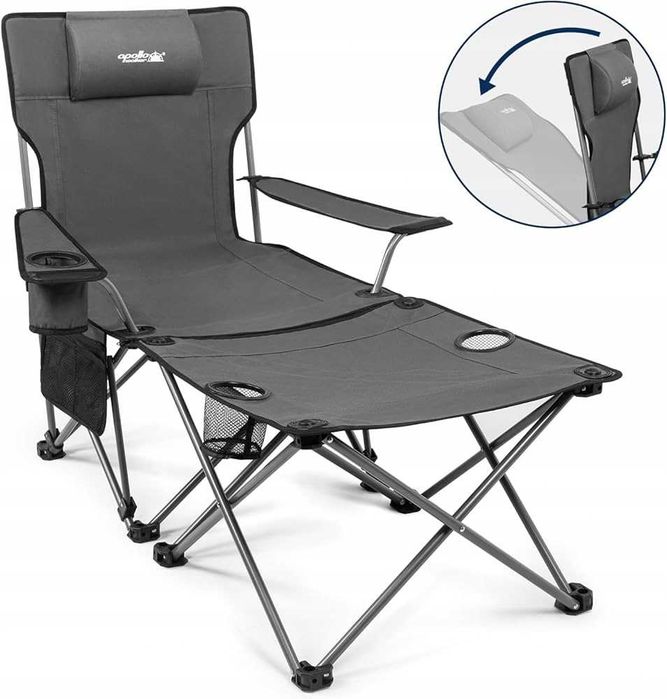 Apollo walker Krzesło kempingowe, leżak z oparciem do 150kg, A-.