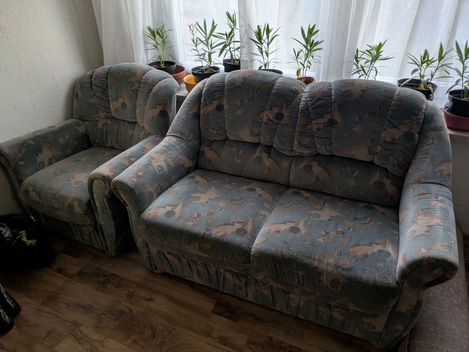 Fotel + kanapa 2 osobowa używana
