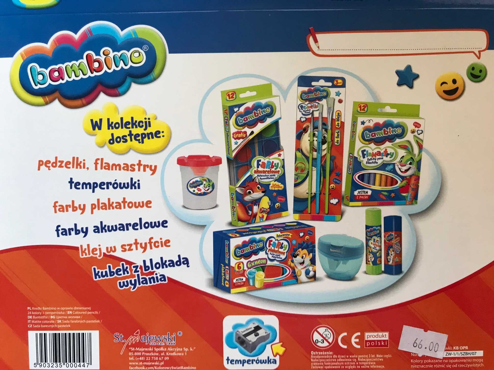 Kredki Bambino 24 kolory St.Majewski