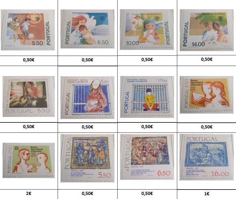 Vários Selos de Portugal 1975 a 1981