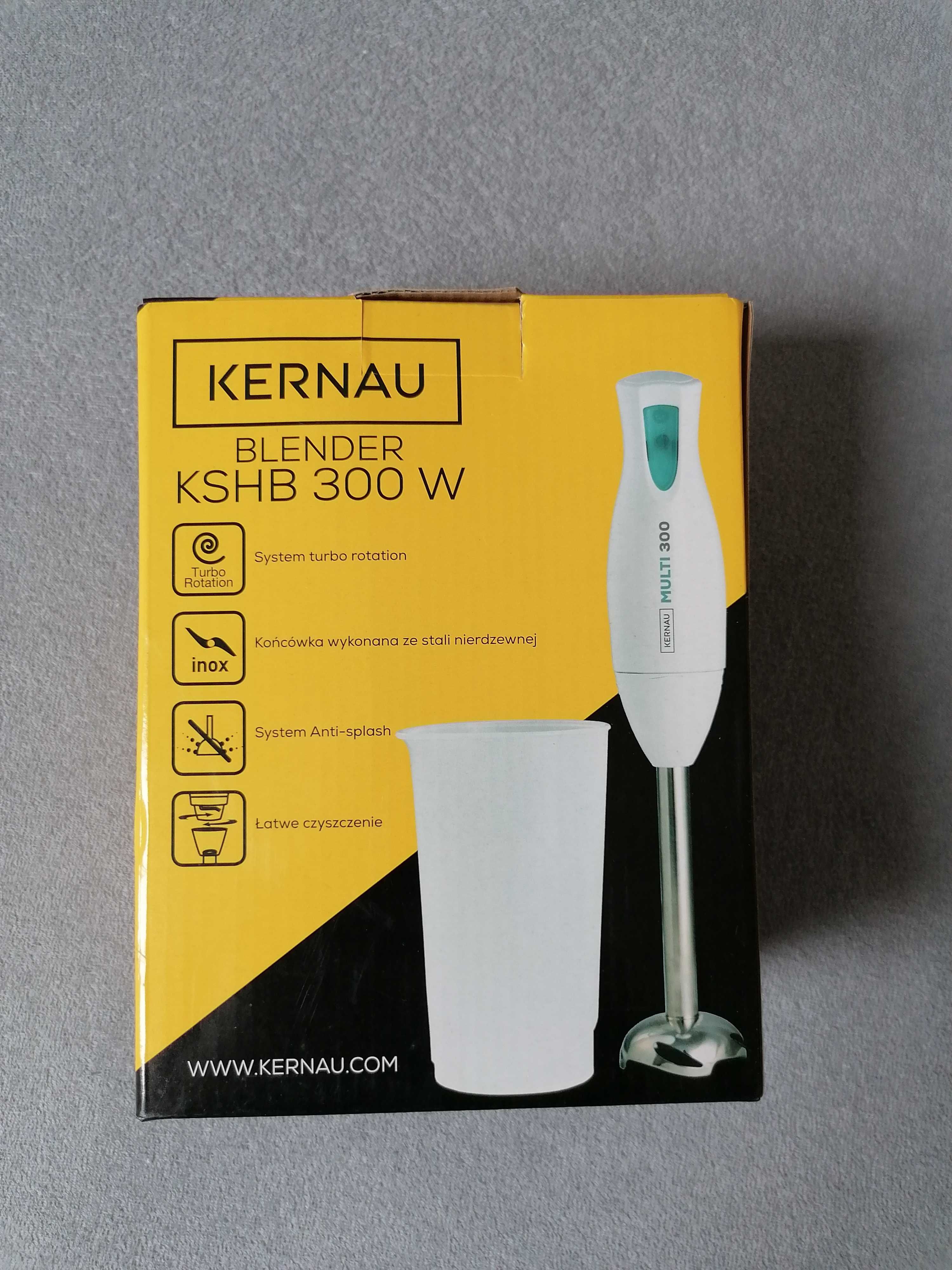 Blender ręczny Kernau KSHB 300W z pojemnikiem NOWY stal nierdzewna