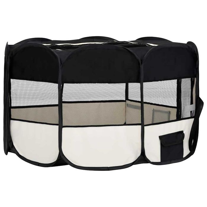 NOVO - Parque dobrável p/ cão c/ saco de transporte 145x145x61cm preto