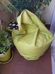 Pufe verde tipo pera