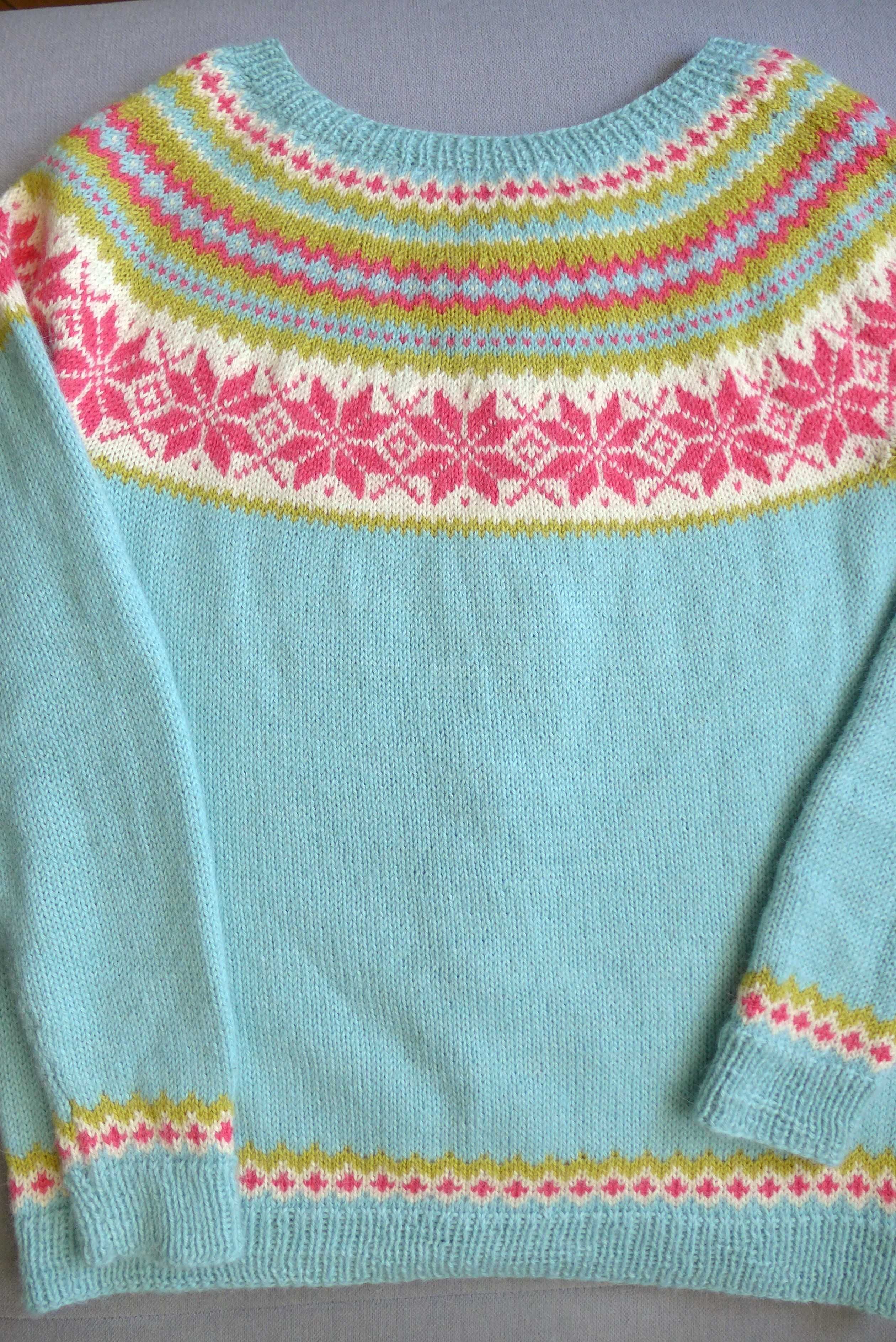 Sweter handmade ręcznie robiony skandynawski norweski islandzki S 36