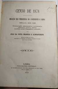 Censo de 1878, Relação das Freguezias do Continente e Ilhas (1879)