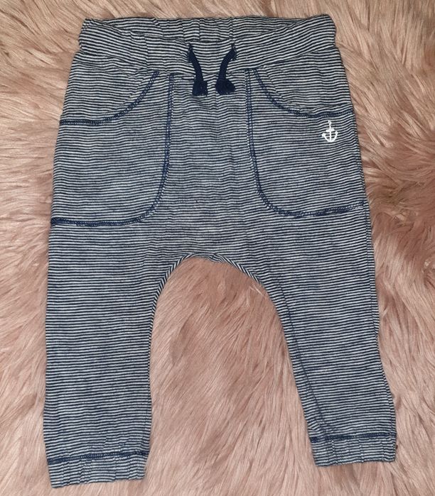 Spodnie baggy marynarskie H&M r. 80 9-12 m-cy