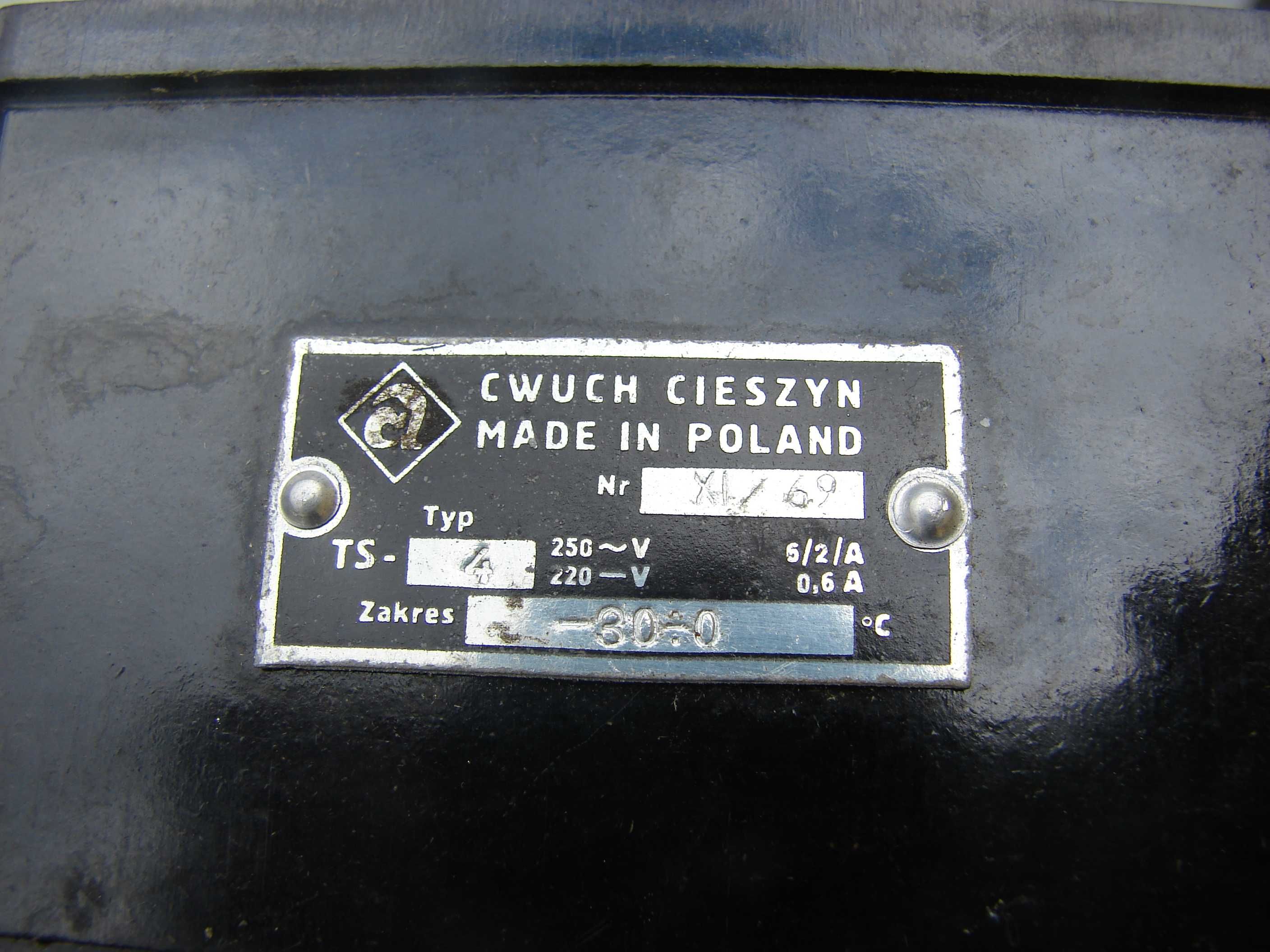 Termostat parownikowy do lodówki  z PRL-u CWUCH Cieszyn typ TS-4 1969r