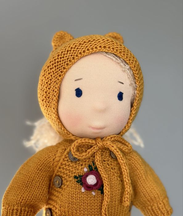 Вальдорфська лялька, кукла ручної роботи з набором одягу