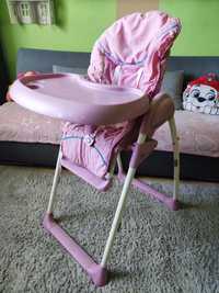 Różowe krzesełko do karmienia dla dzieci