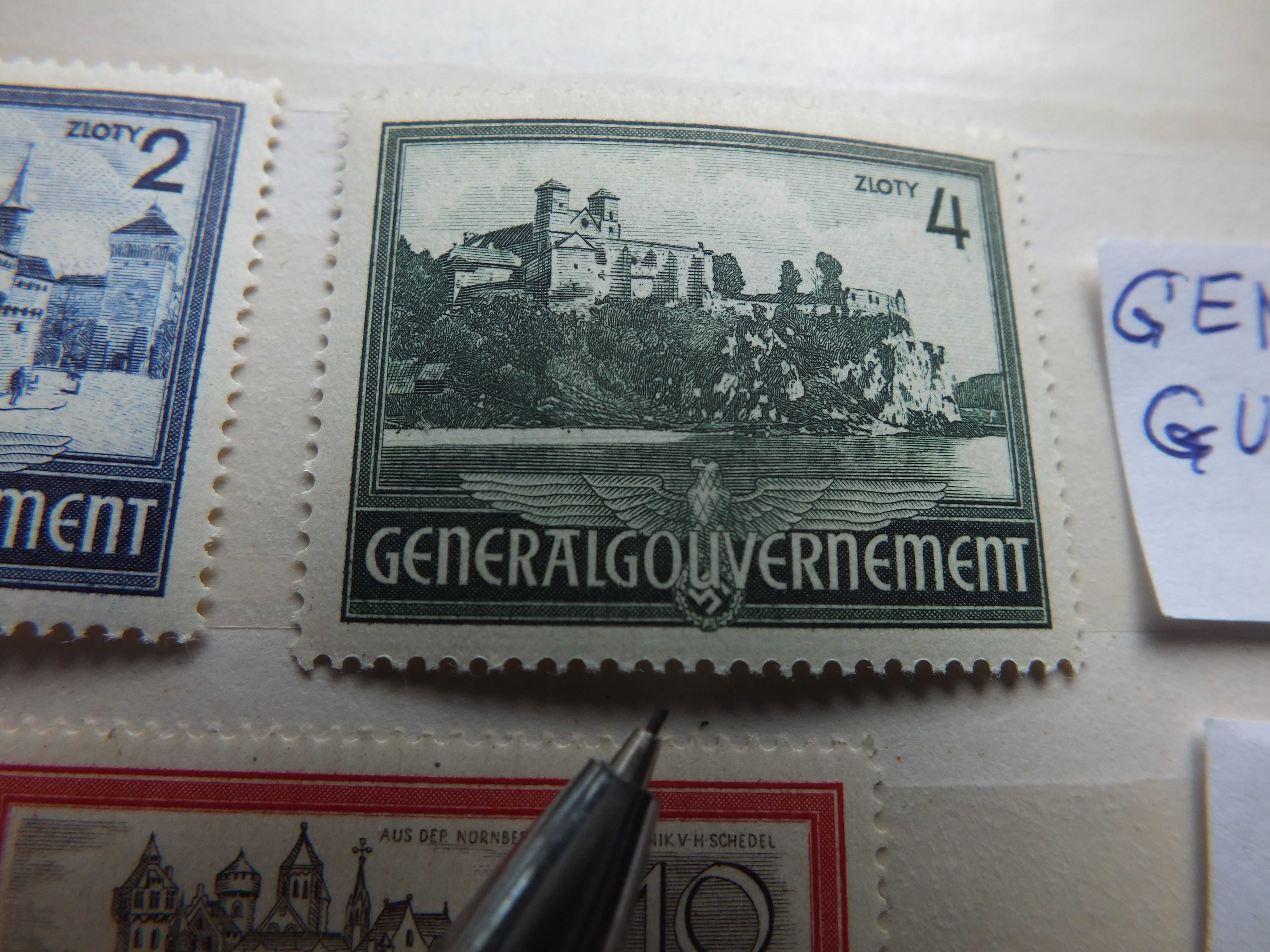 3szt. znaczki Fi63/65 GG Niemcy 1940r. KRAKÓW Swastyka,Gapa czyste PMW