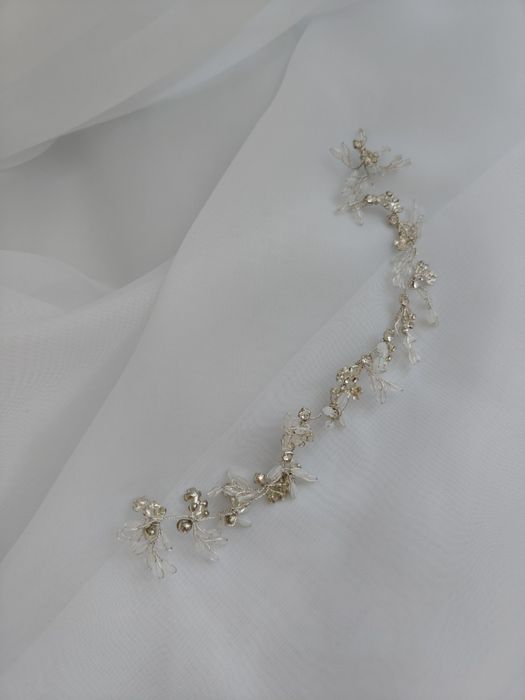 Srebrna ozdoba do włosów ślubna