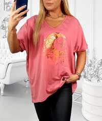 Bluzka plus size tunika t-shirt bawełna księżyc 48/50/52/54