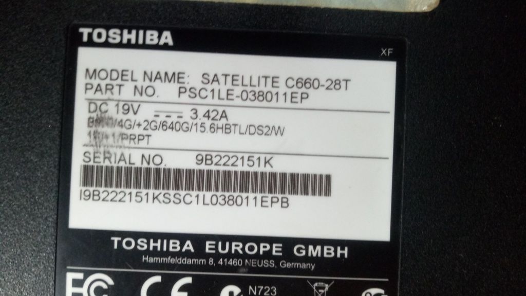 Toshiba C660 28T - Peças