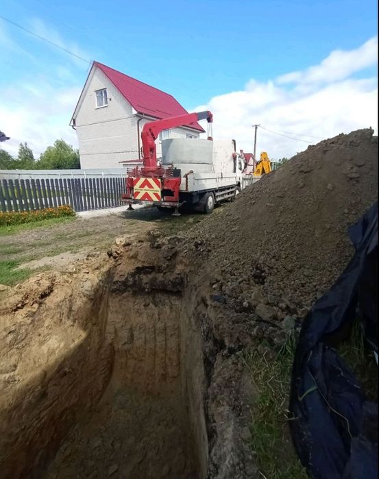 Монтаж септика і каналізації під ключ з кілець 15/17/20 куб.