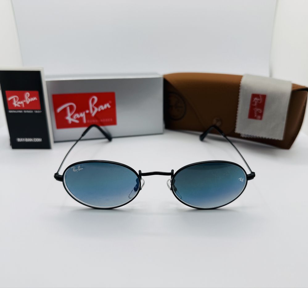 Солнцезащитные очки Ray Ban Oval 3547 Black-Blue Gradient 51мм стекло