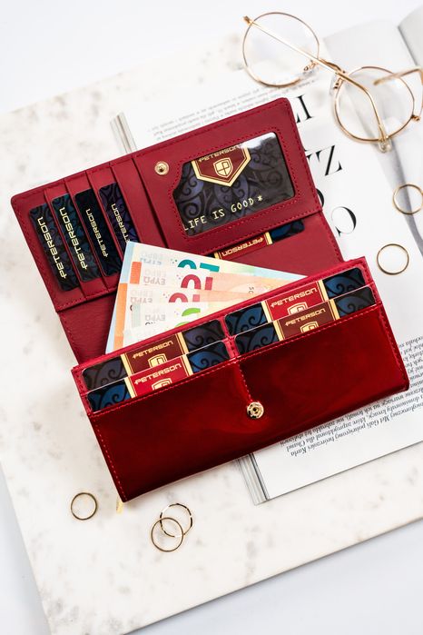 portfel damski skórzany ptn ph20-1-sh-1840 red