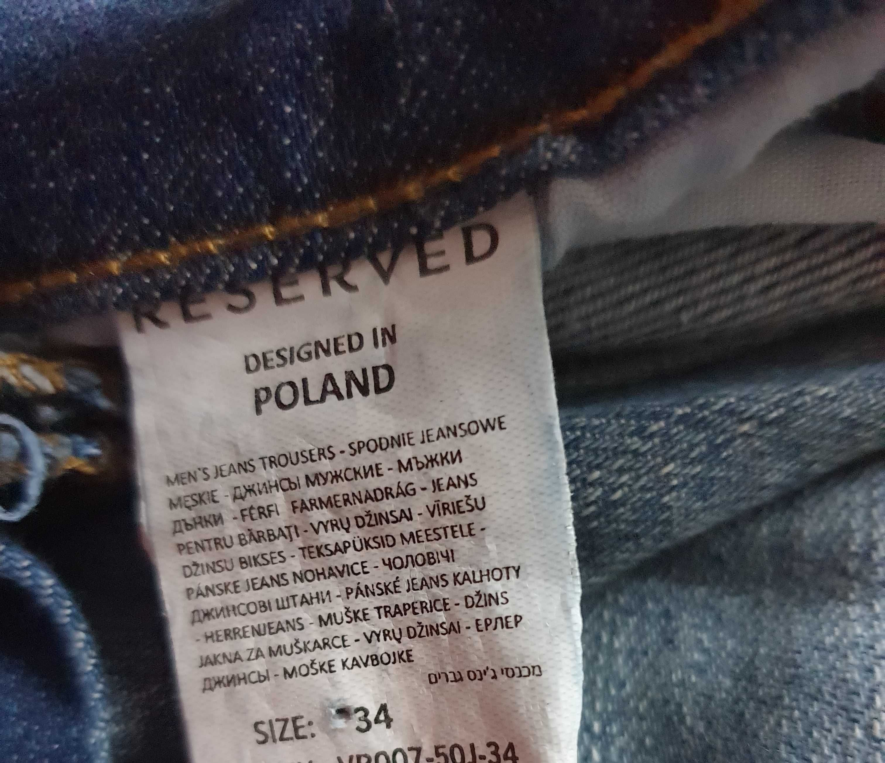 Spodnie jeansy męskie nowe 34 L Reserved