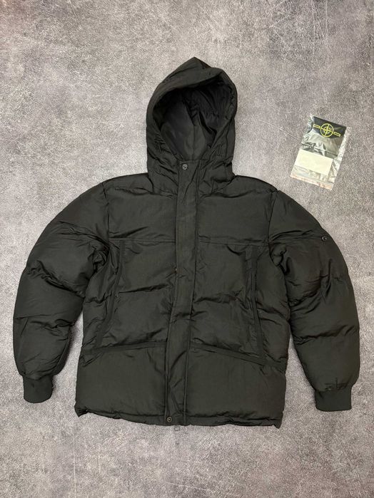 Stone Island Puffer Jacket чорна куртка пуховик стон айленд з патчем