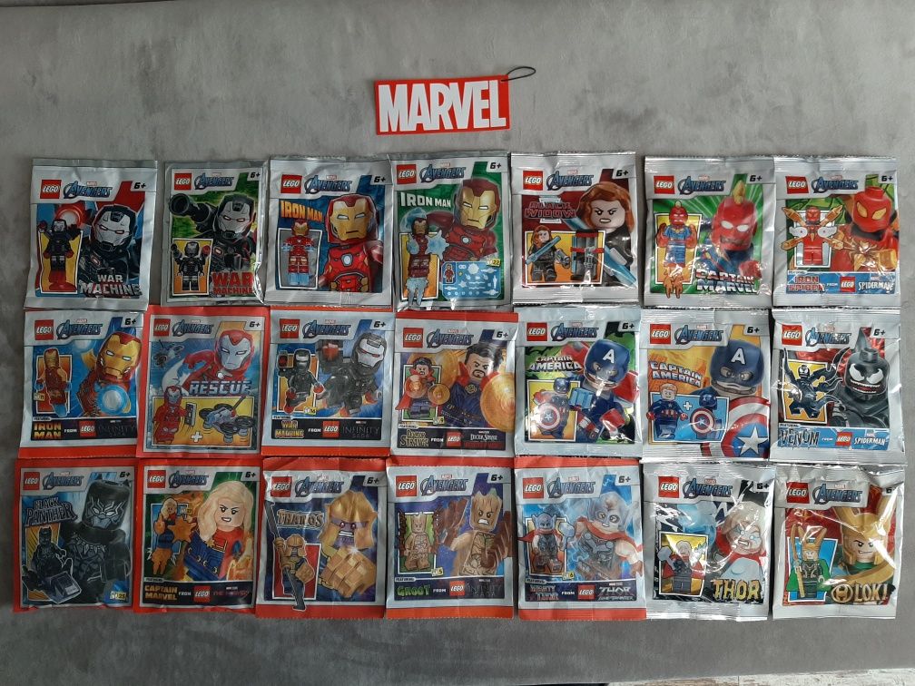 LEGO - ЛОТ 56 шт. Все разные, Полибеги, DC, Batman, Marvel, Avengers,