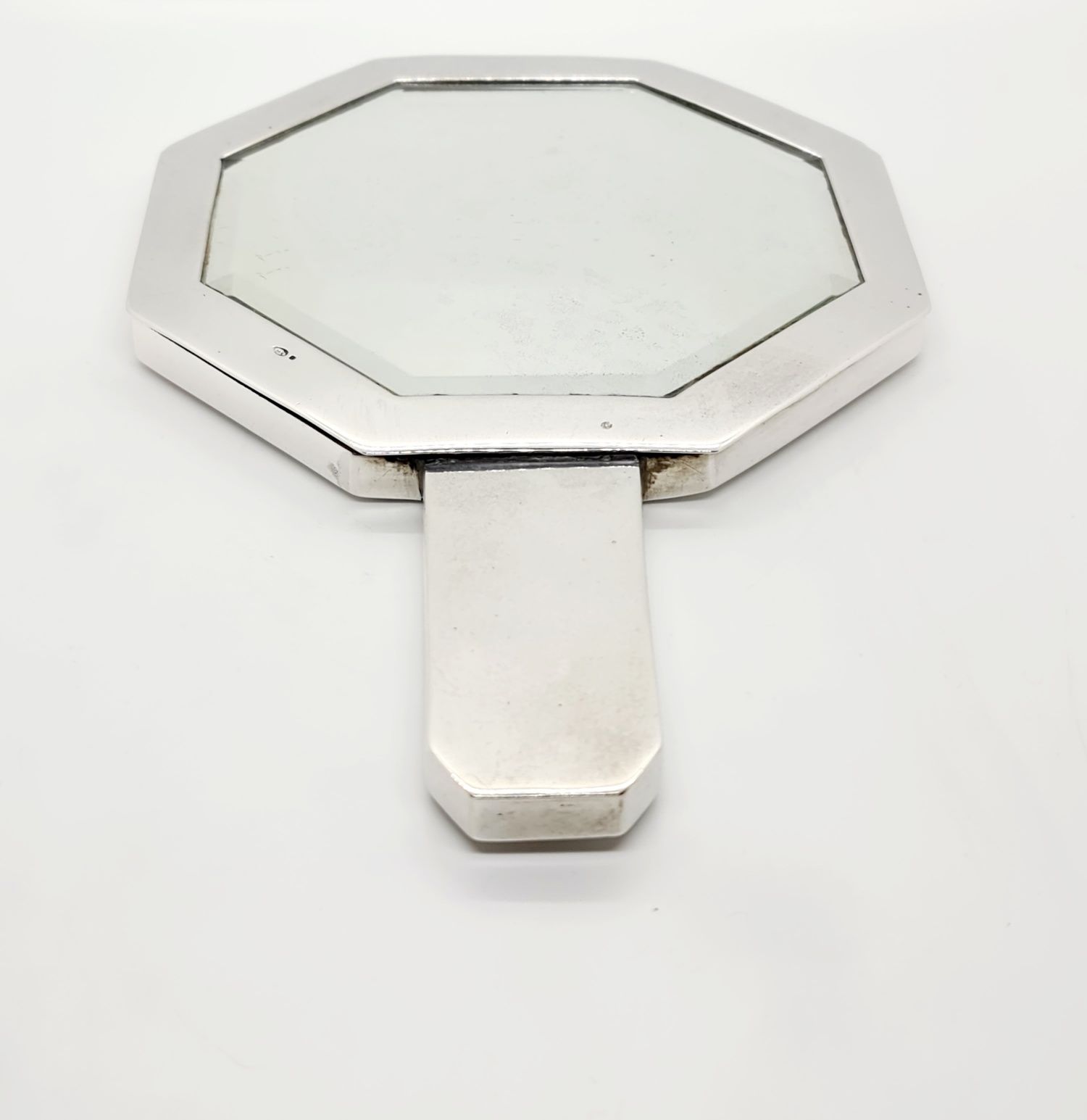 Espelho de mão Deco, em prata Portuguesa
