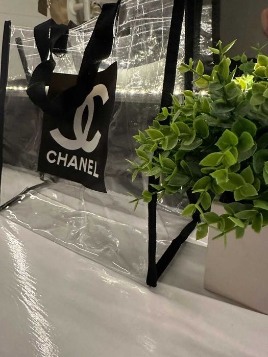 сумка упаковка Chanel прозрачная жидкое стекло