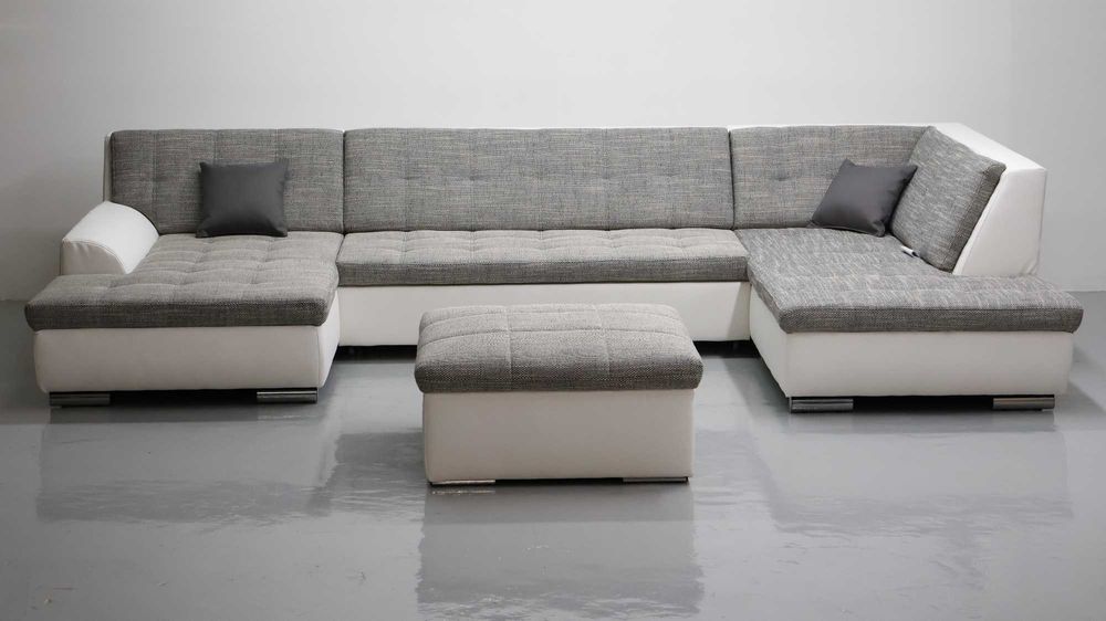 TND nowy narożnik U z funkcja spania rogówka szara tkanina sofa salon