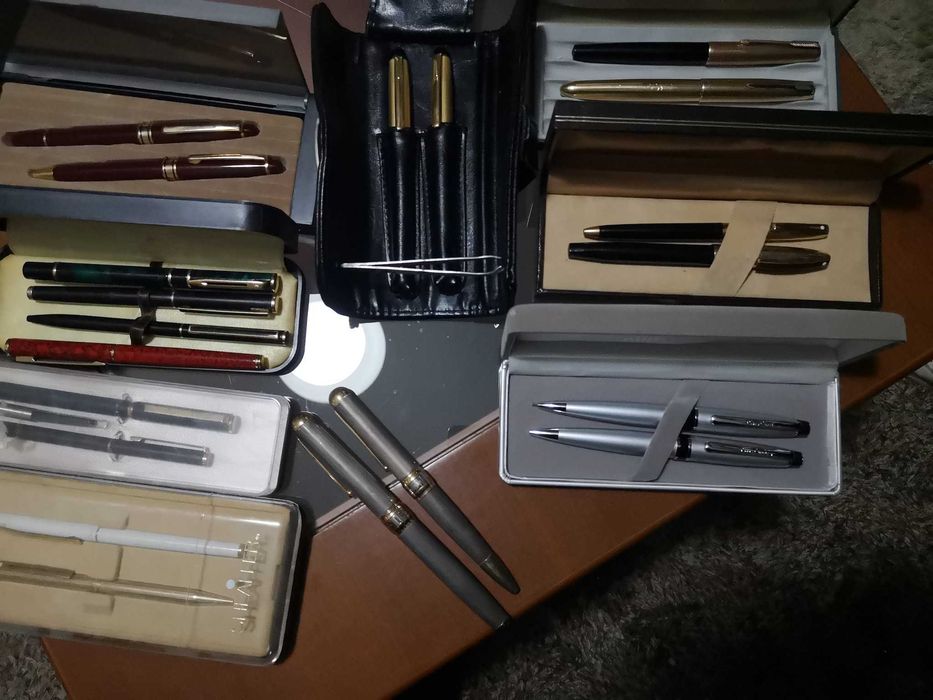 Troco ou Vendo Lote de Canetas de Marca antigas OURO/PRATA