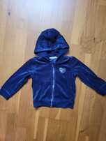 Granatowa bluza hm 92 welur plus pasiak lidl