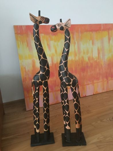 figurki drewniane Żyrafy