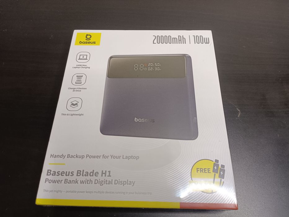 Powerbank 100W для MACBOOK Pro Baseus В ПЛІВЦІ 20000mAh для НОУТБУКА