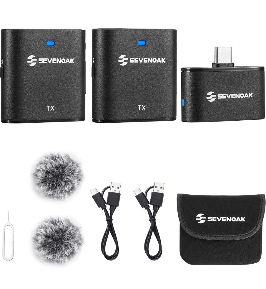 SevenOak Zestaw bezprzewodowych mikrofonów 2.4GHz, redukcja szumów, US