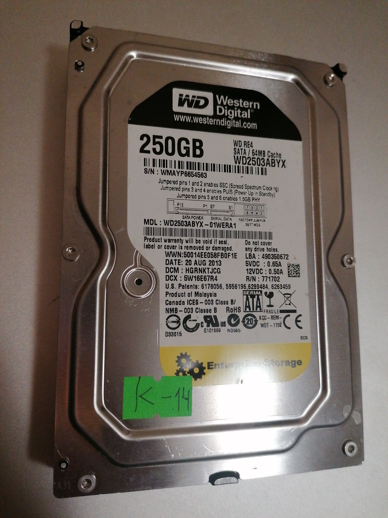 Жёсткий диск WD Black 3.5 250GB