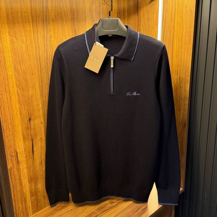 Лонгслив на блискавці Loro Piana чорний лонгслив лоро піана чоловічий
