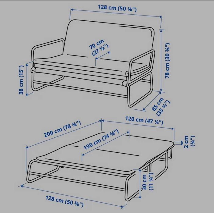 Sofa-cama cinzento - modelo HAMMARN ikea