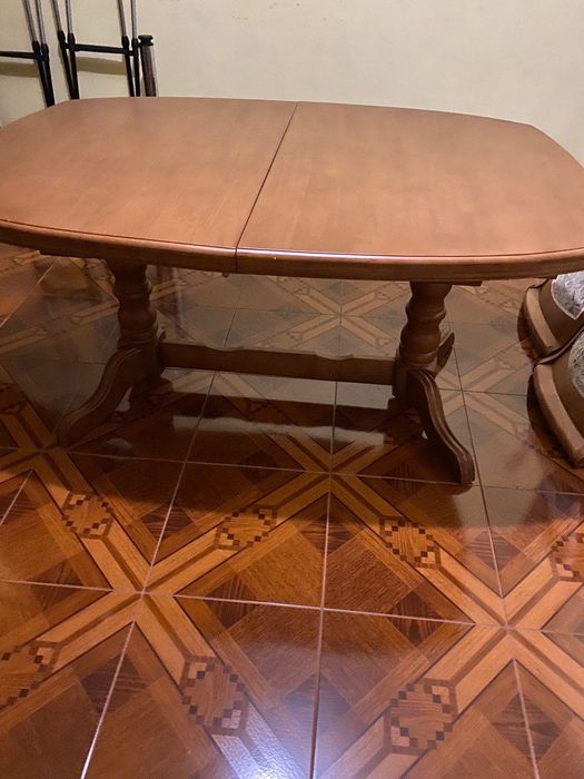 Набір стіл із стільцями 6 шт , натуральне дерево