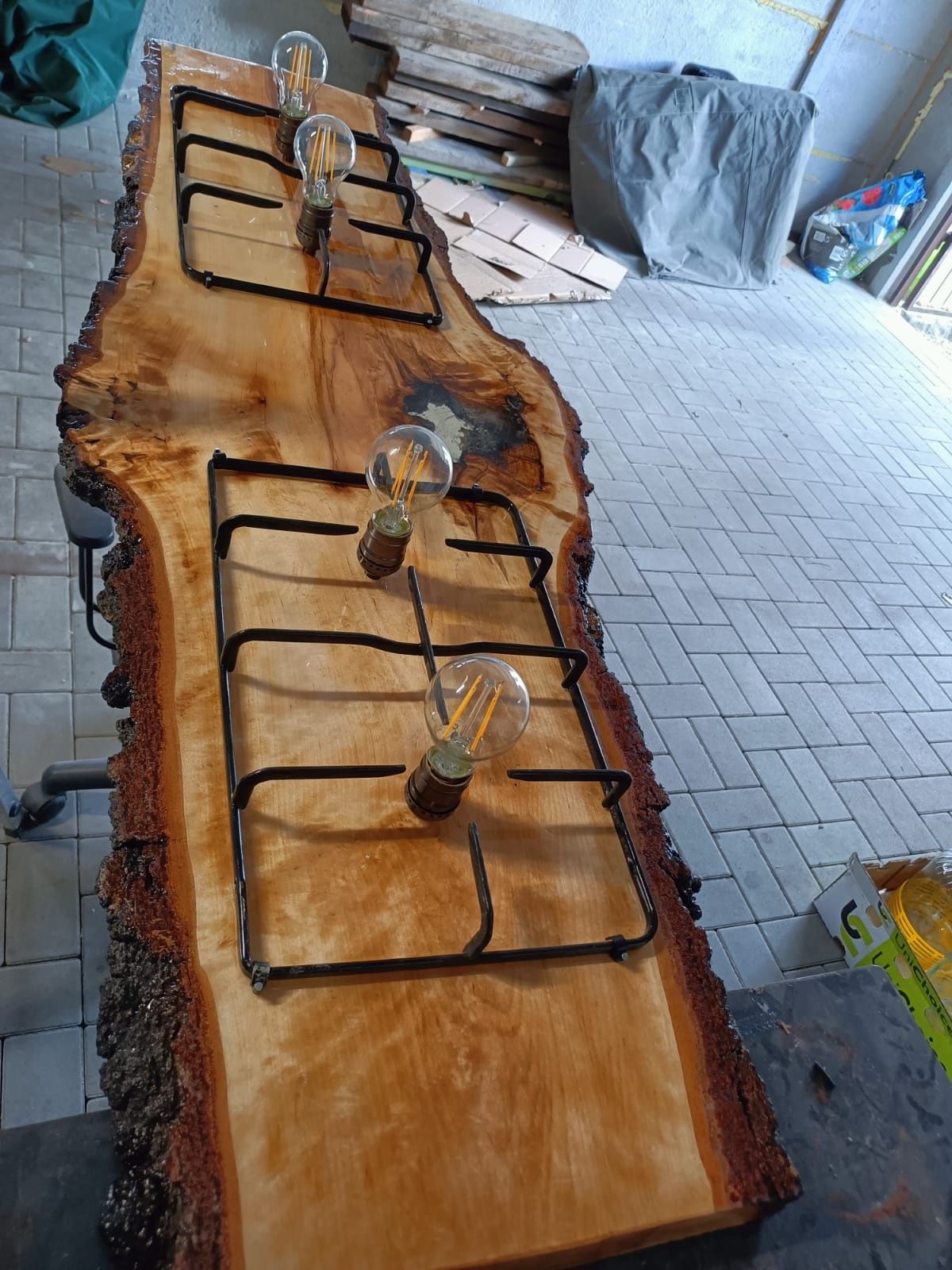 Deska żyrandol decha lampa rustykalna żywica
