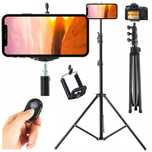 STATYW NA APARAT telefon stojak tripod 103cm uchwyt do zdjęć z pilotem