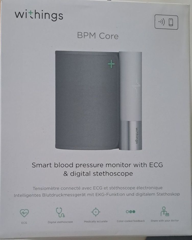 Withings BPM Core bezprzewodowy z funkcją EKG; ciśnieniomierz nowy.