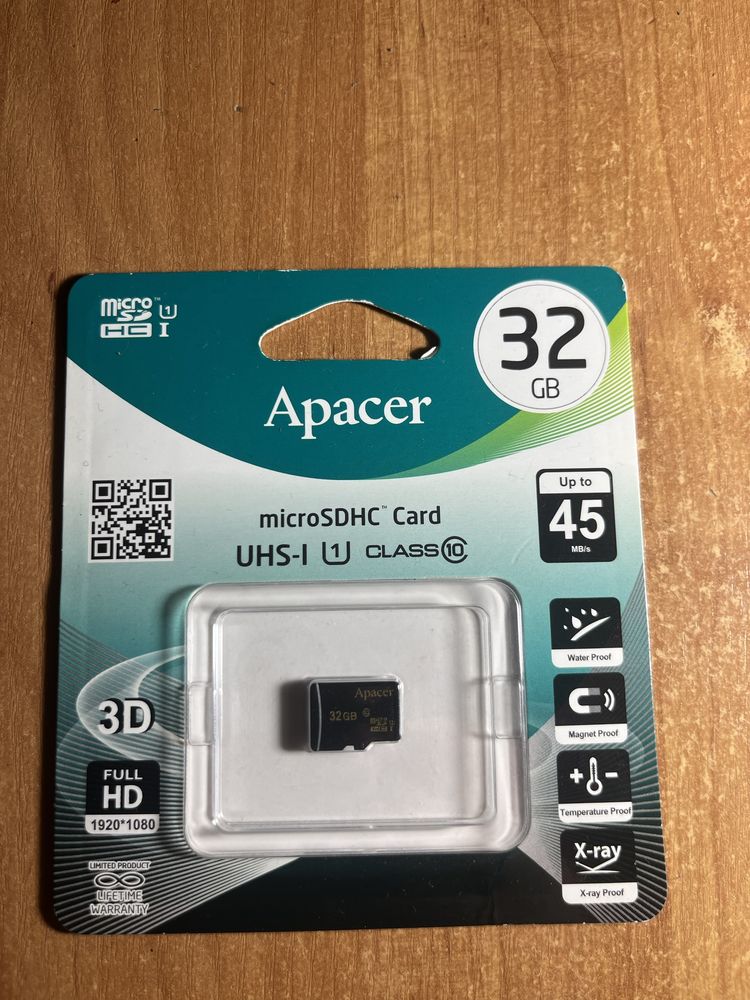 Micro SD флешка (карточка, картка памʼяті) Apacer 32gb