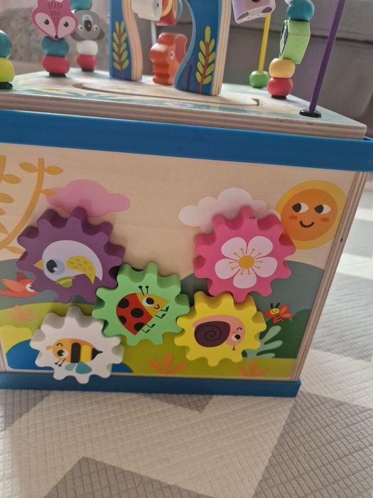 Montessori kostka edukacyjna manipulacyjna sorter alfabet labirynt