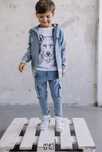 WYPRZEDAŻ ! Komplet jeansowy BLUE wilk MashMnie 140/146