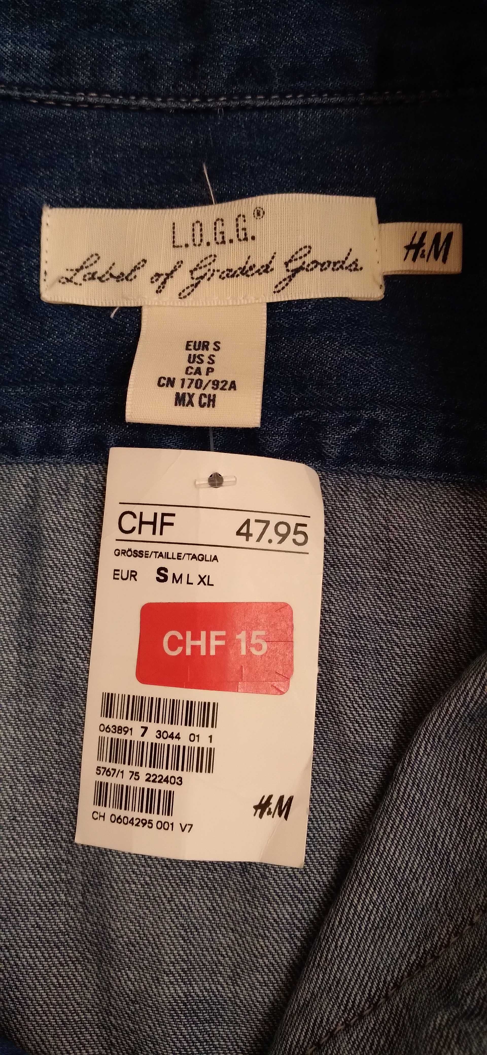 Чоловіча нова джинсова сорочка H&M розмір S-M