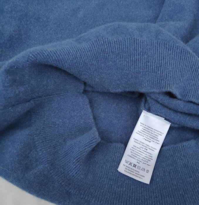 Синій вовняний светр з вишитим лого Gant джемпер вовна шерсть вінтаж