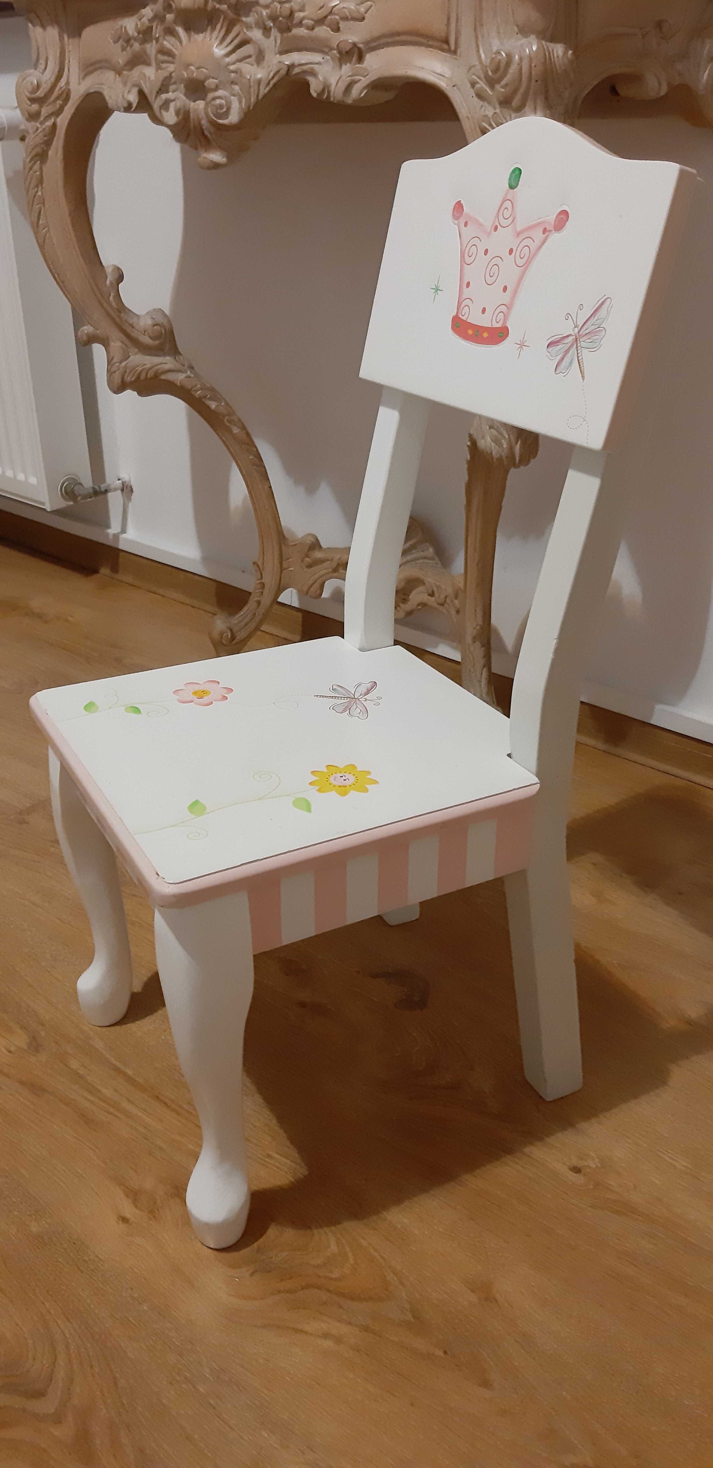 Krzesełko dla księżniczki drewno 2-7 lat