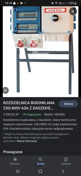 Tablica budowana Hensel wraz kablem 20 m