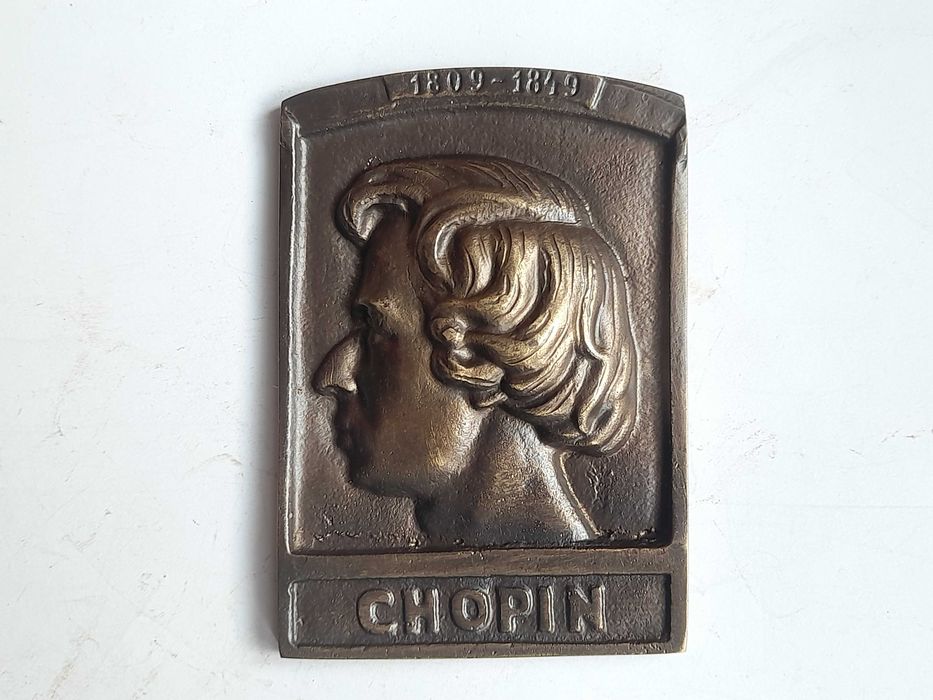 Plakieta Fryderyk Chopin, mosiądz 10,5 cm