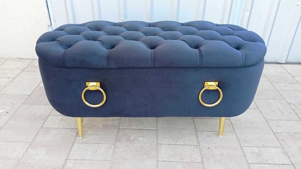 pufa owalna  glamour ze schowkiem