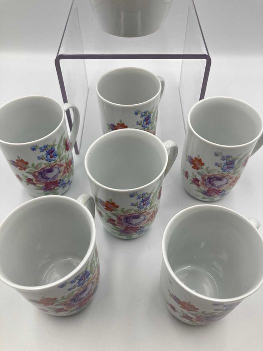 Zestaw porcelana Chodzież, mlecznik + 6 szklanek ALDONA