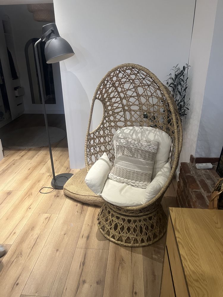 Fotel ogrodowy obrotowy rattan